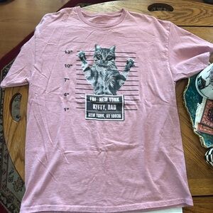 Pink BAD KITTY Police Dept Mug Shot Short-Sleeve T-Shirt Unisex